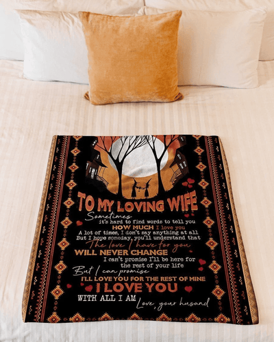 I Love You With All I Am For Loving Wife Printed Fleece Blanket