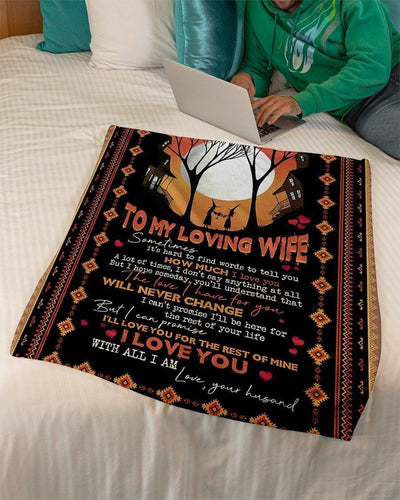 I Love You With All I Am For Loving Wife Printed Fleece Blanket