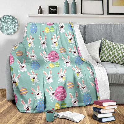 Happy Easter Holiday Colorful Eggs Pattern Print Design Fleece Blanket