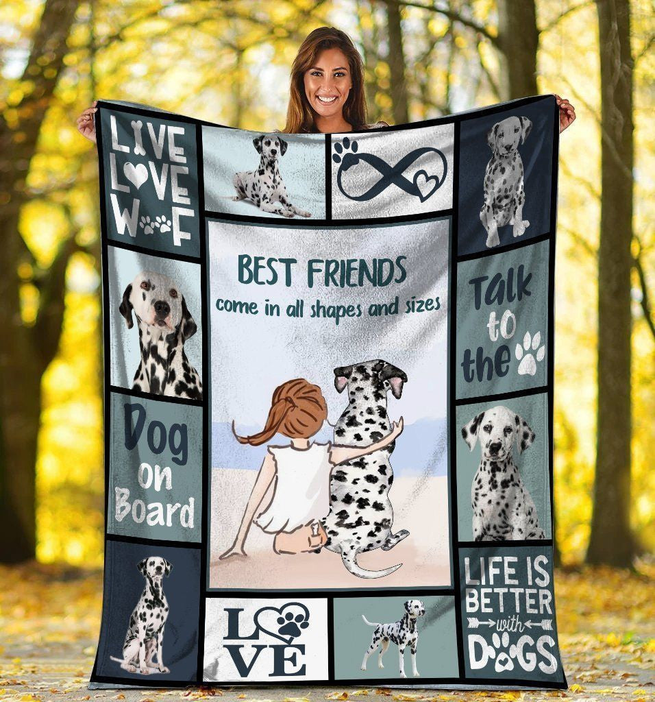 Best Friends Come In All Shapes And Sizes Gift For Dalmatian Dog Lovers Fleece Blanket