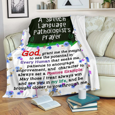 A Speechh Language Pathologist's Prayer Fleece Blanket Gift For Boy Fleece Blanket