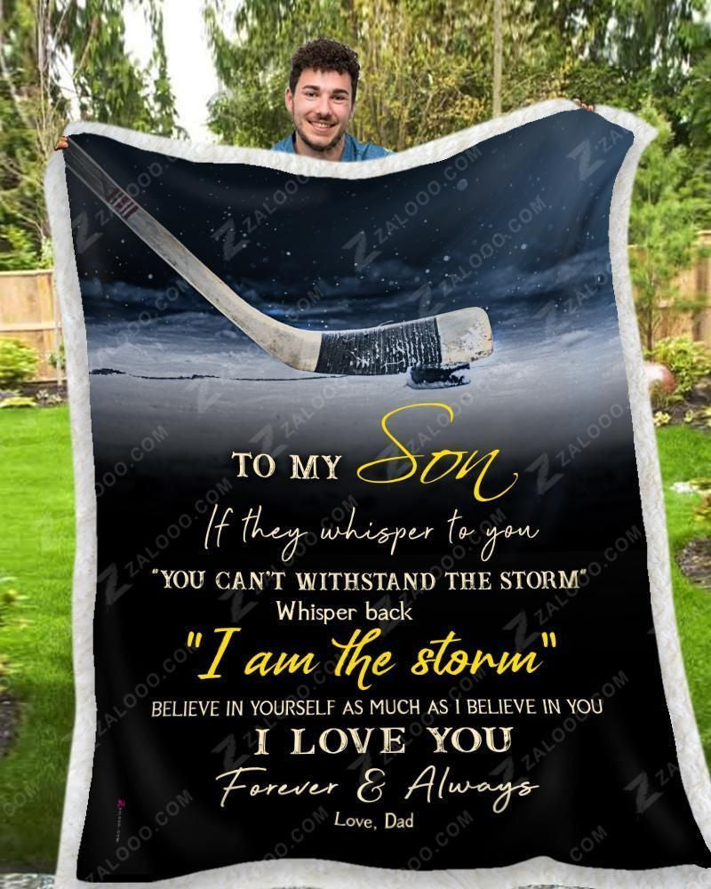 Blanket Hockey To My Son I Love You Dad