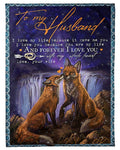To My Husband Forever I Love You With My Whole Heart Fleece Blanket