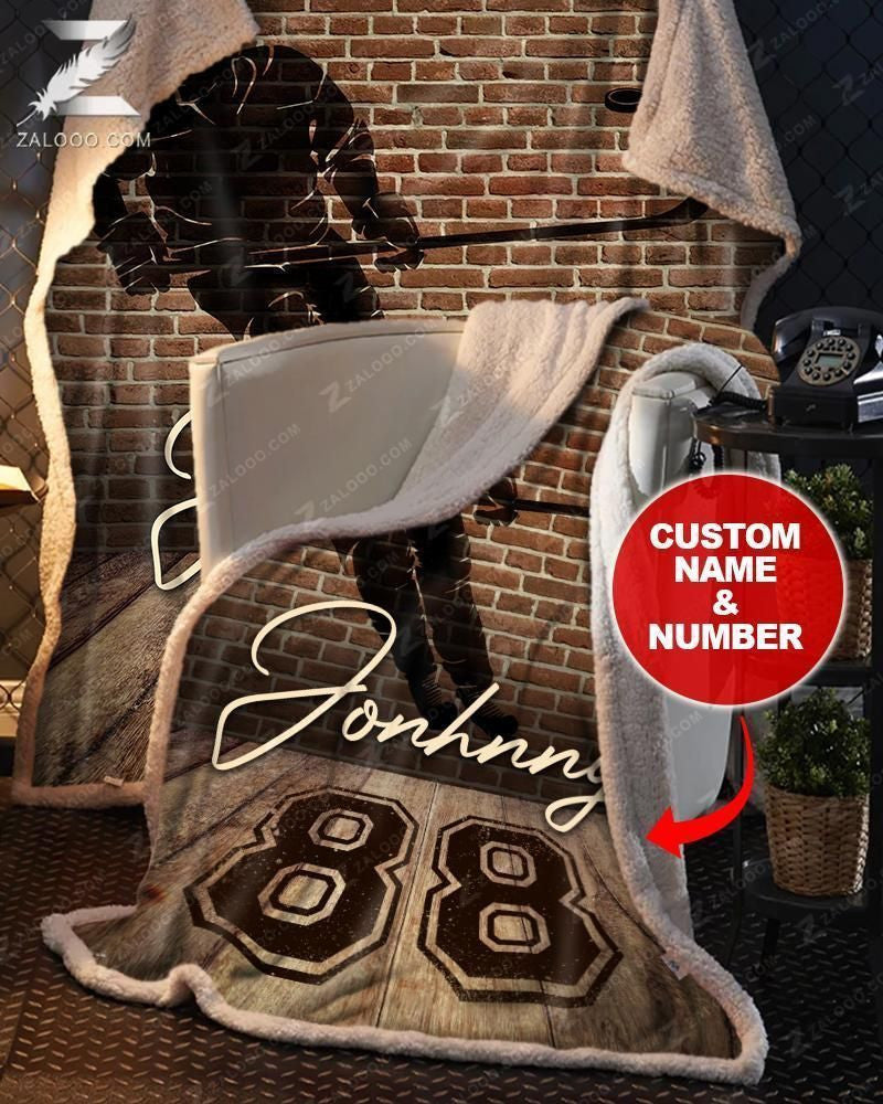 Custom Fleece Blanket - Hockey - Brick Wall