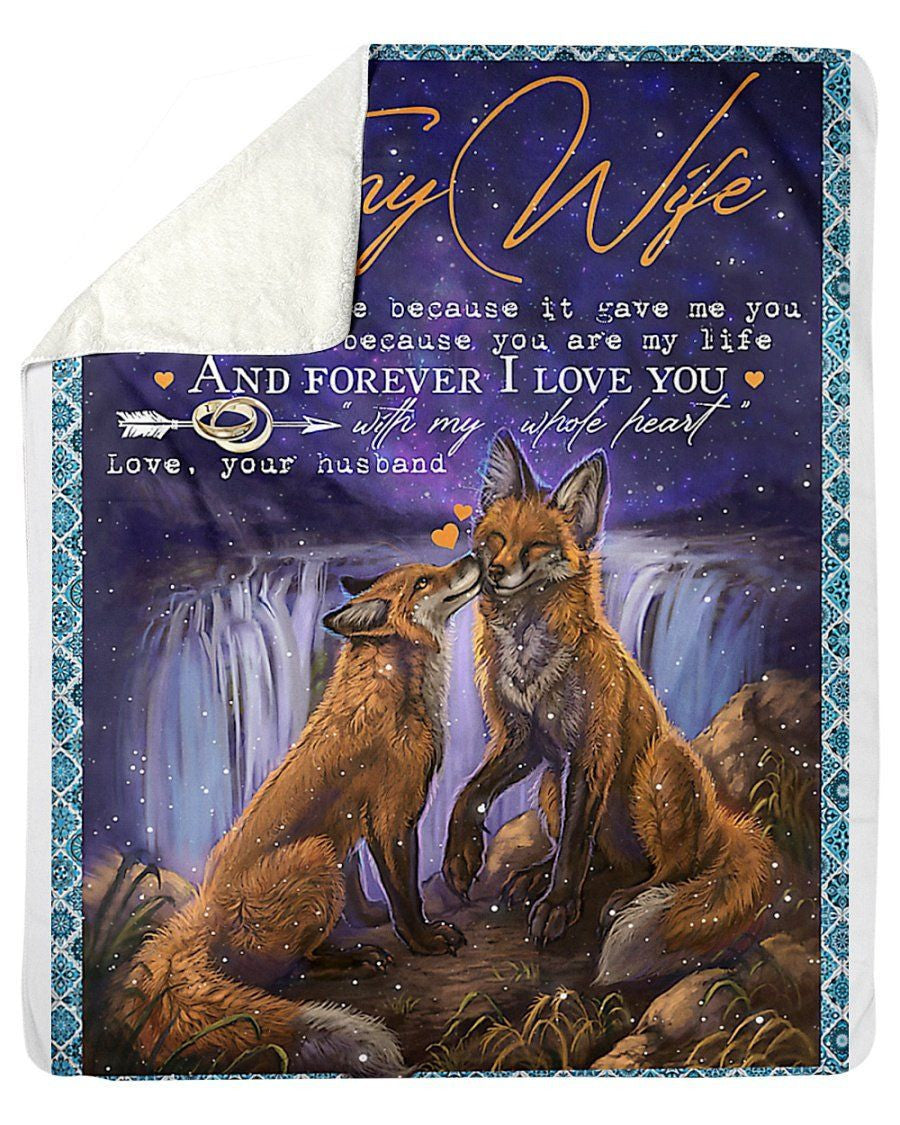 To My Wife Forever I Love You With My Whole Heart Gifts From Husband Fleece Blanket