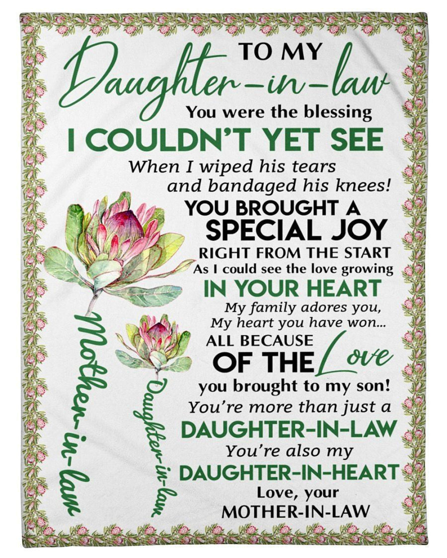 To My Daughter-in-law You Are My Daughter-in-heart Gifts From Mother-in-law Fleece Blanket