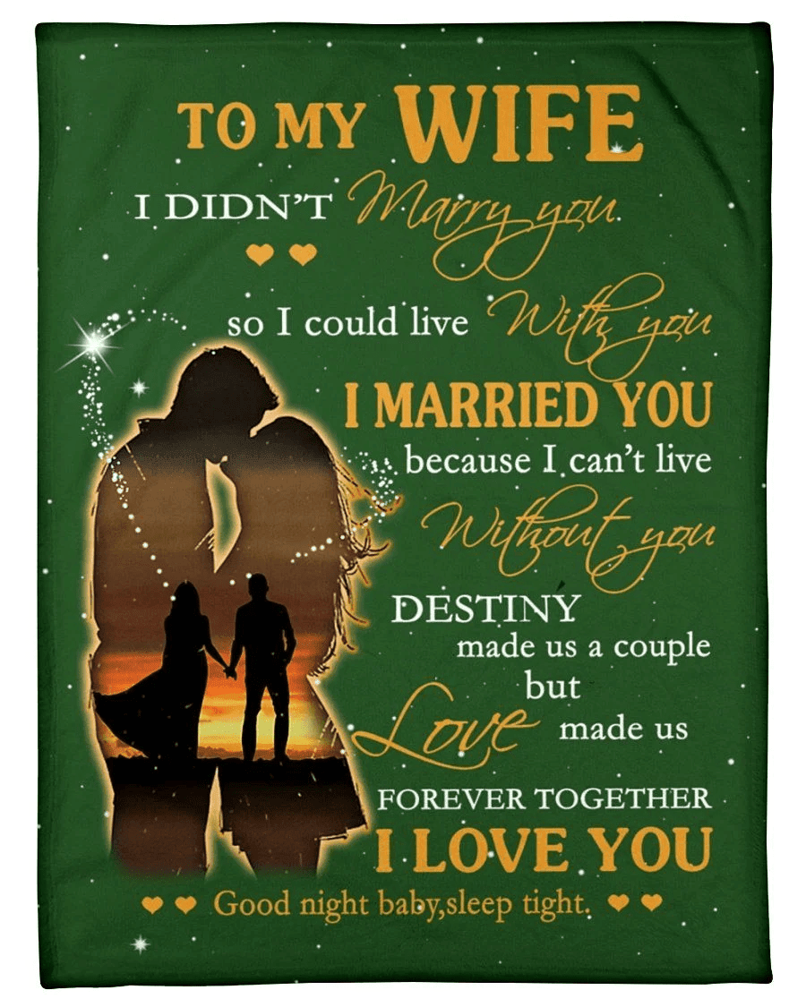 To My Wife- I Can't Live Without You I Love You Fleece Blanket