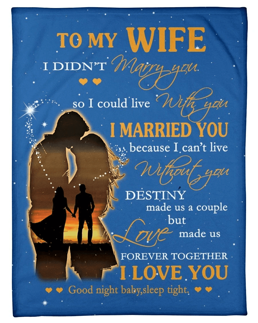 To My Wife- I Can't Live Without You I Love You Fleece Blanket