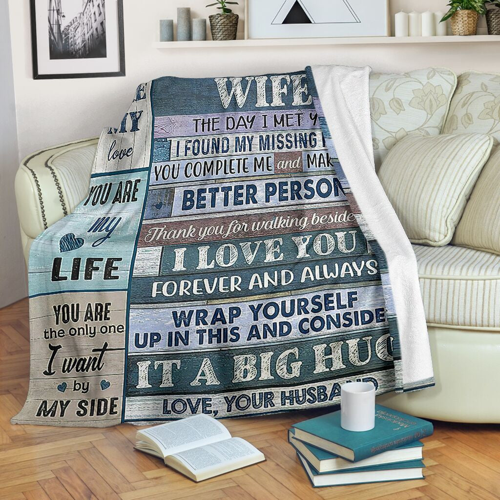 Husband To My Wife You Are My LifeFleece Blanket Shepra Blanket
