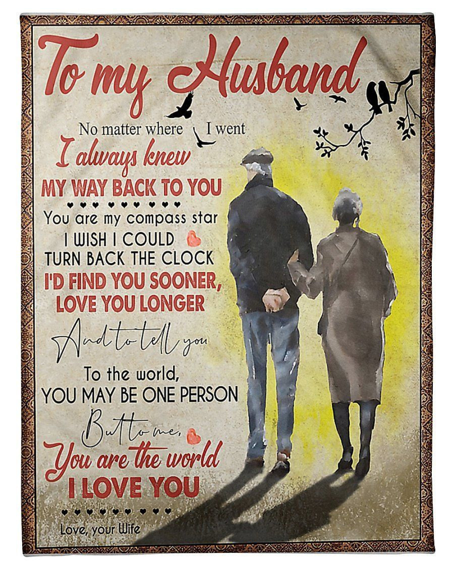 To My Husband You Are The World I Love You Custom Design Gifts Fleece Blanket