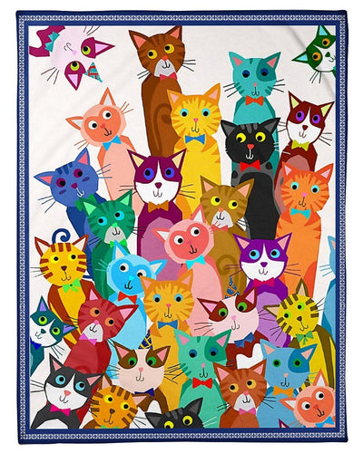 Lovely Cats Multi Design Gifts For Cat Lovers Fleece Blanket