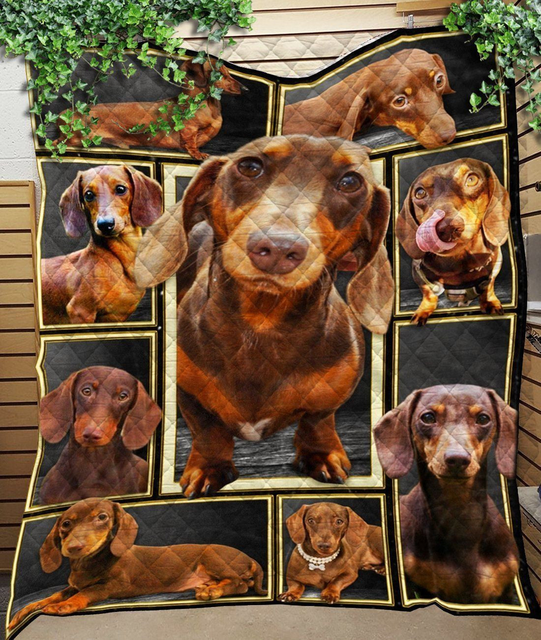 Dachshund Dogs Chocolate Love Dogs Quilt Blanket