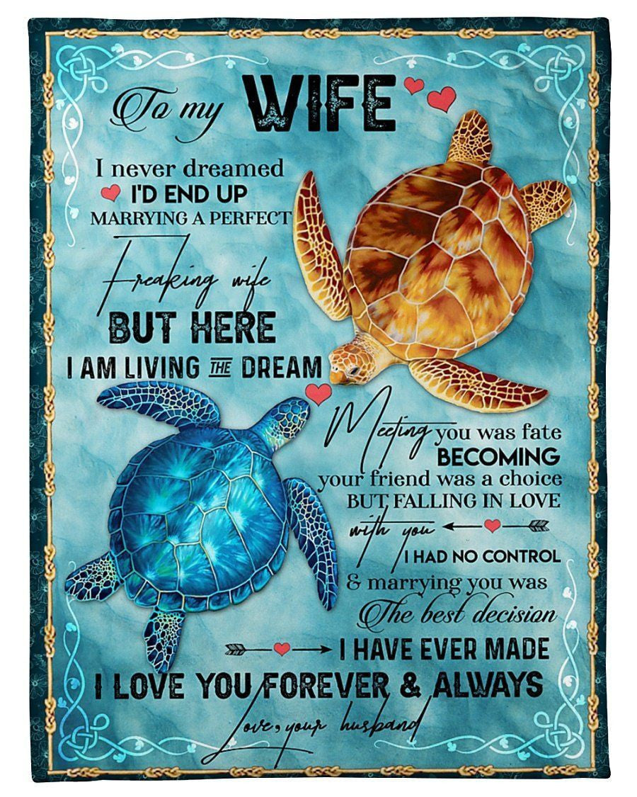 To My Wife I Love You Forever And Always Gifts From Husband Fleece Blanket