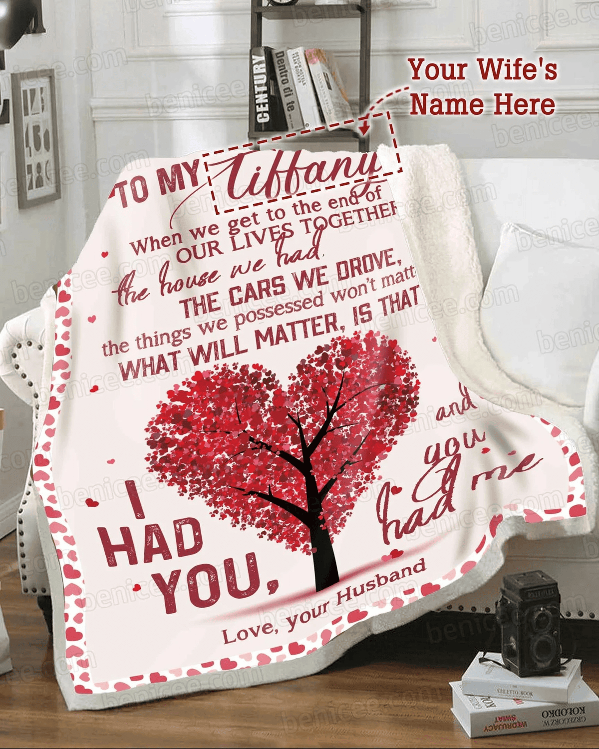 Custom Name - Blanket - Family - To My Wife