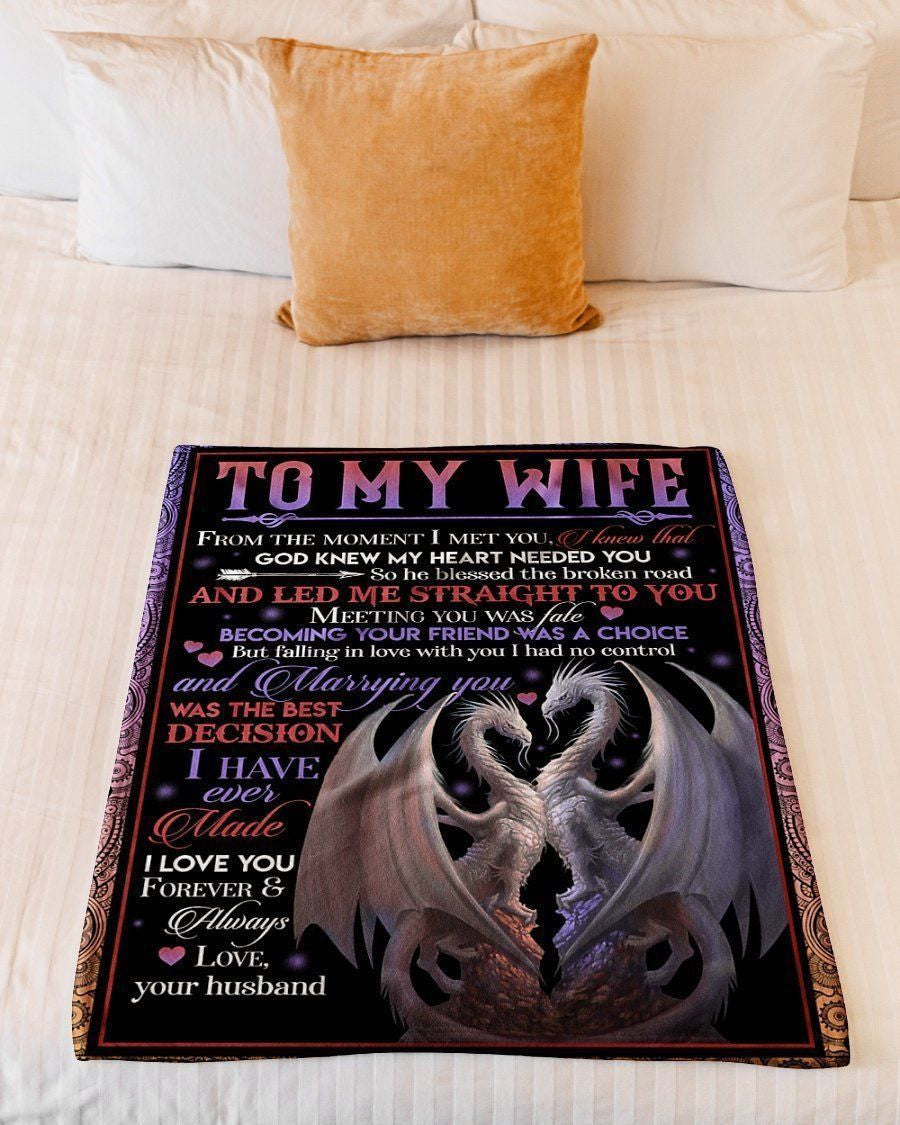 I Love You Forever And Always Couple Dragon To Wife Fleece Blanket