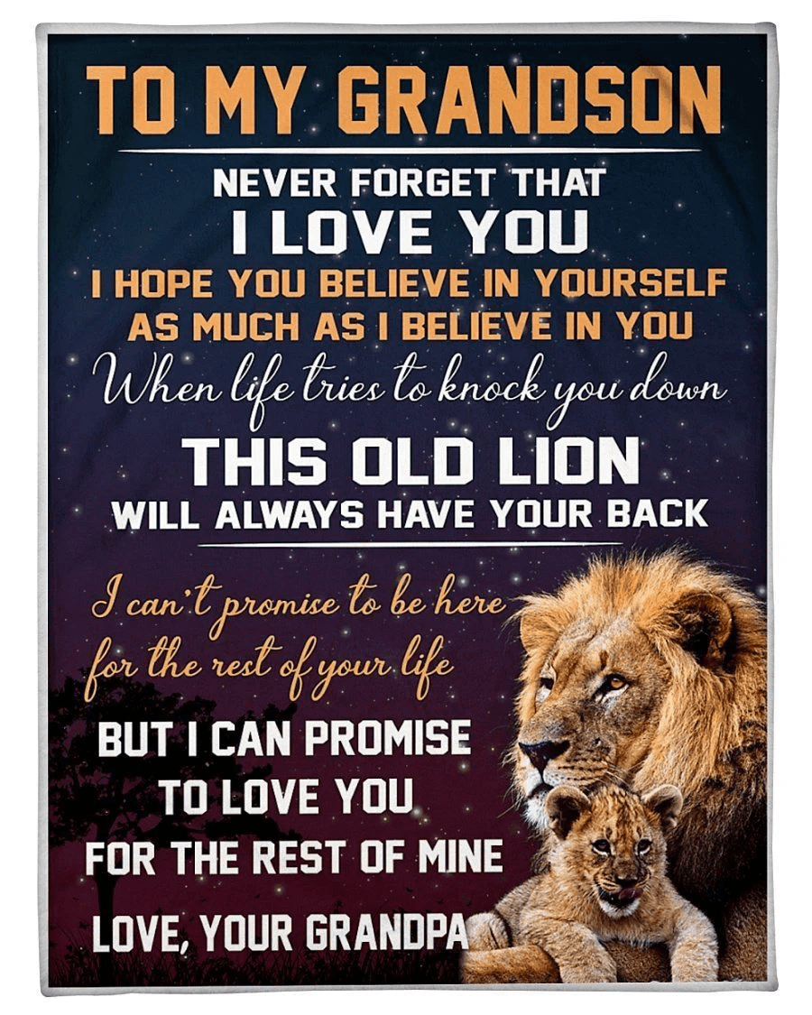 To My Grandson From Grandpa Gift Freece Blanket Fleece Blanket