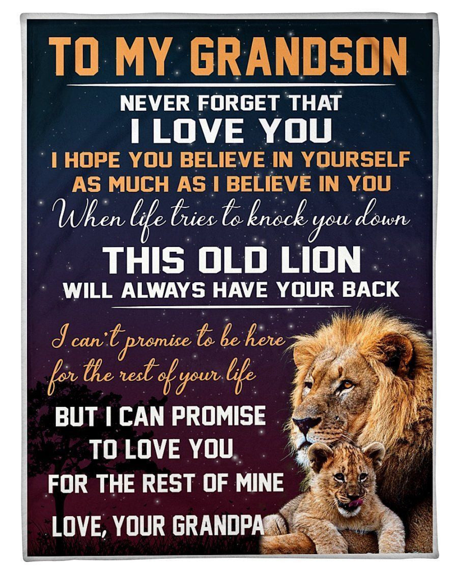 To My Grandson From Grandpa Gift Freece Blanket Fleece Blanket
