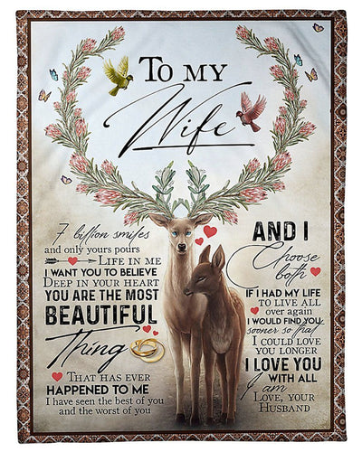 To My Wife I Love You With All I Am Gifts From Husband Fleece Blanket