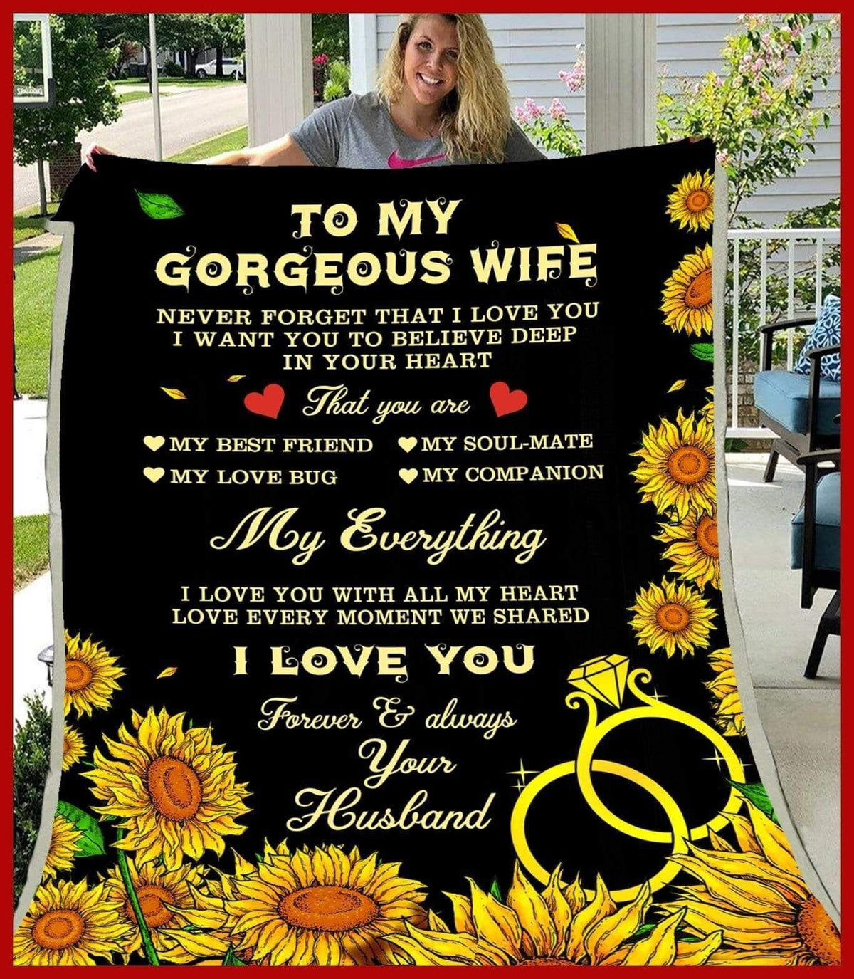 You Are My Everything Sunflower Blanket Gift For Gorgeous Wife