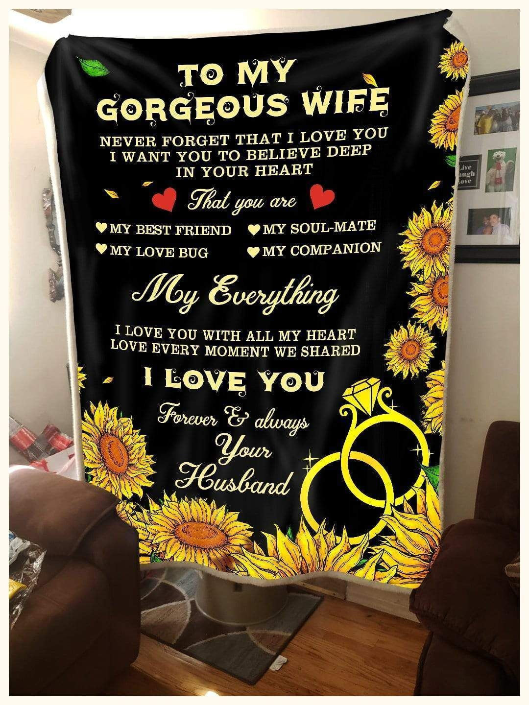 You Are My Everything Sunflower Blanket Gift For Gorgeous Wife