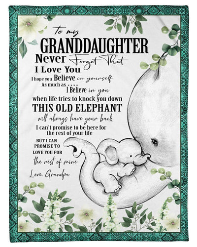 Eleplant Grandpa Hopes Granddaughter To Always Believe In Herself Fleece Blanket