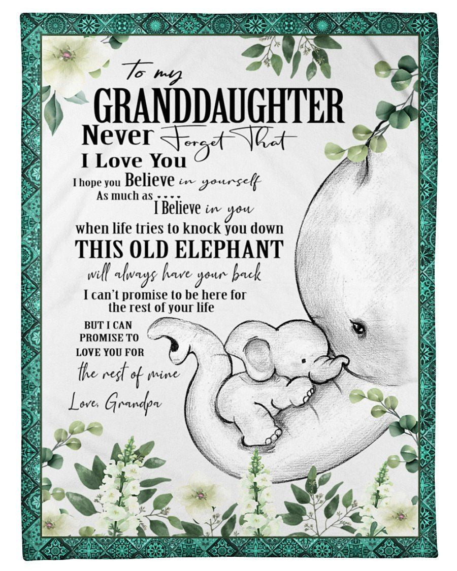Eleplant Grandpa Hopes Granddaughter To Always Believe In Herself Fleece Blanket