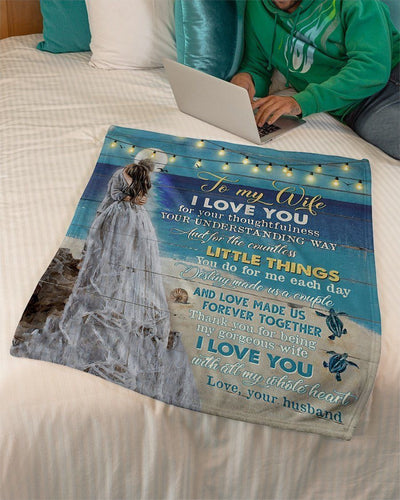 Couple To My Wife Love Made Us Forever Together Fleece Blanket
