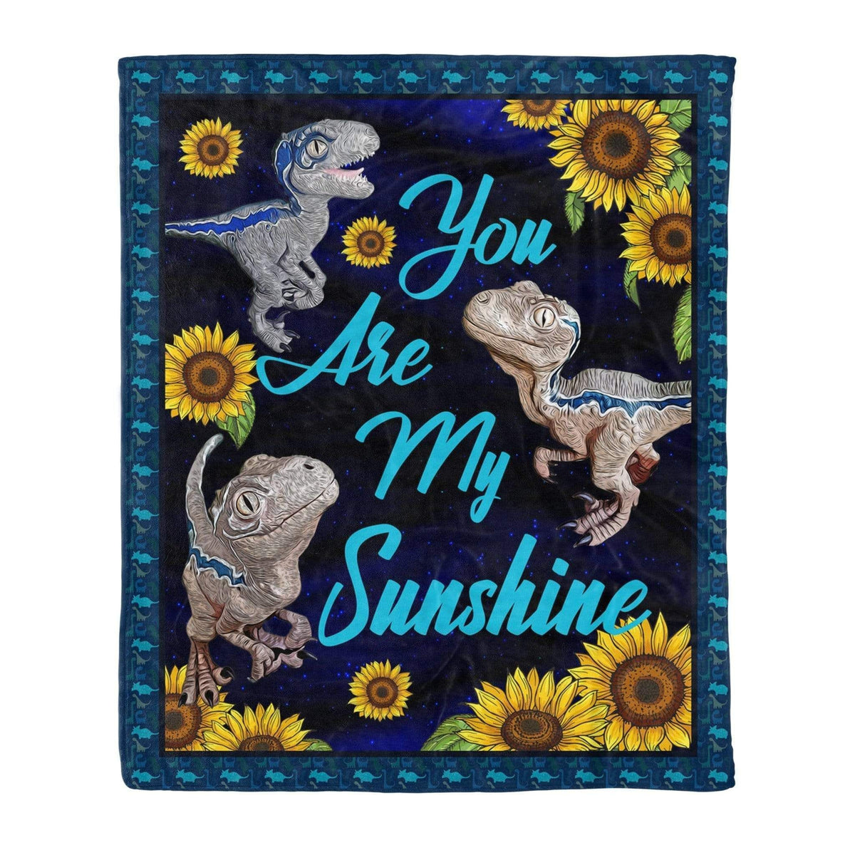 Cool Gift For Kids You Are My Sunshine Dinosaur Fleece Blanket