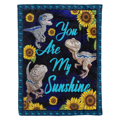 Cool Gift For Kids You Are My Sunshine Dinosaur Fleece Blanket