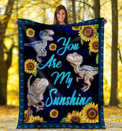 Cool Gift For Kids You Are My Sunshine Dinosaur Fleece Blanket