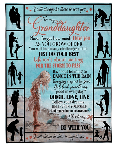 I'll Always Be With You Lovely Message From Grandpa Gifts For Granddaughters Fleece Blanket