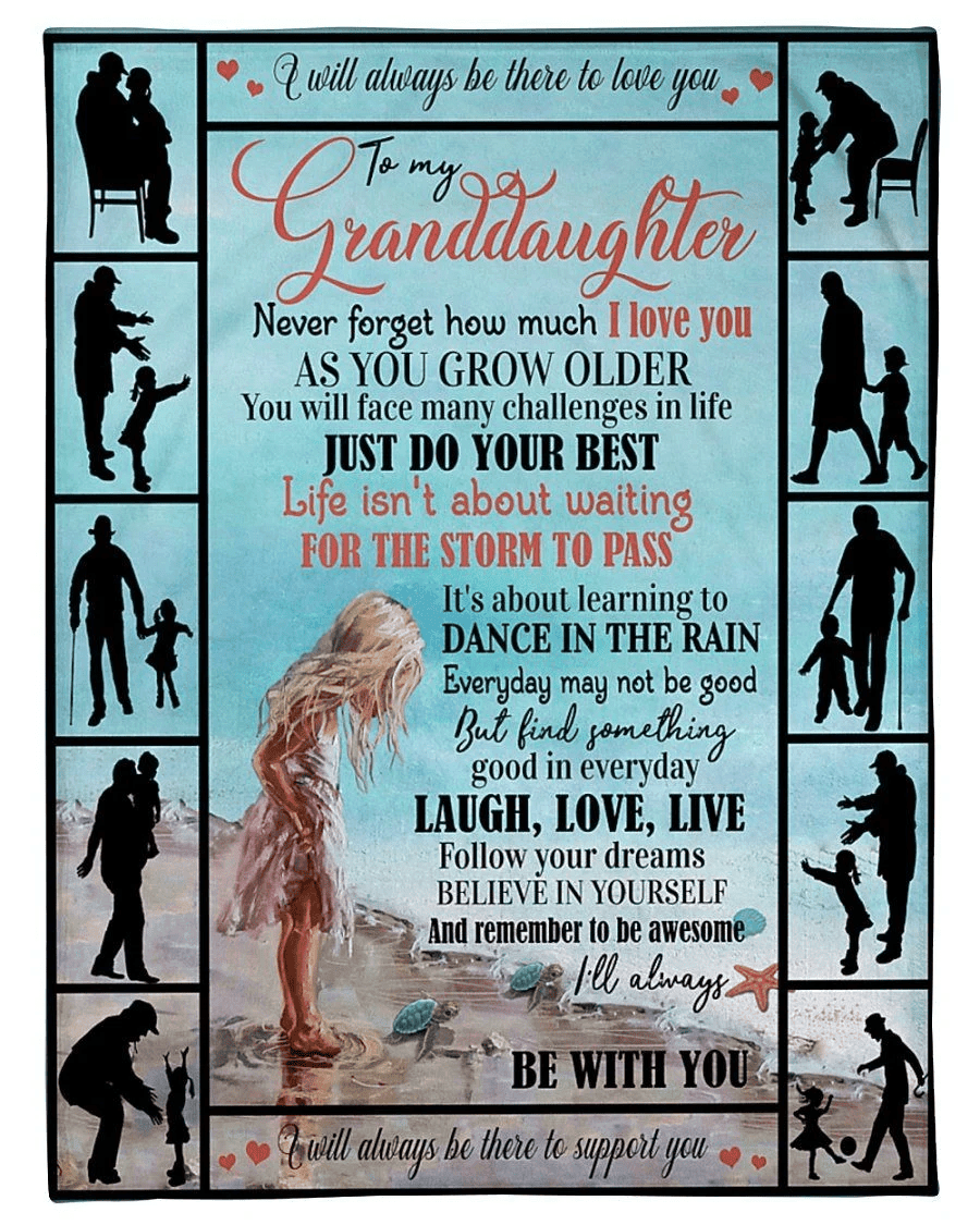I'll Always Be With You Lovely Message From Grandpa Gifts For Granddaughters Fleece Blanket