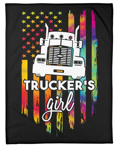 Proud Of Being A Trucker's Girl Special Design Gifts For Girlfriends Fleece Blanket