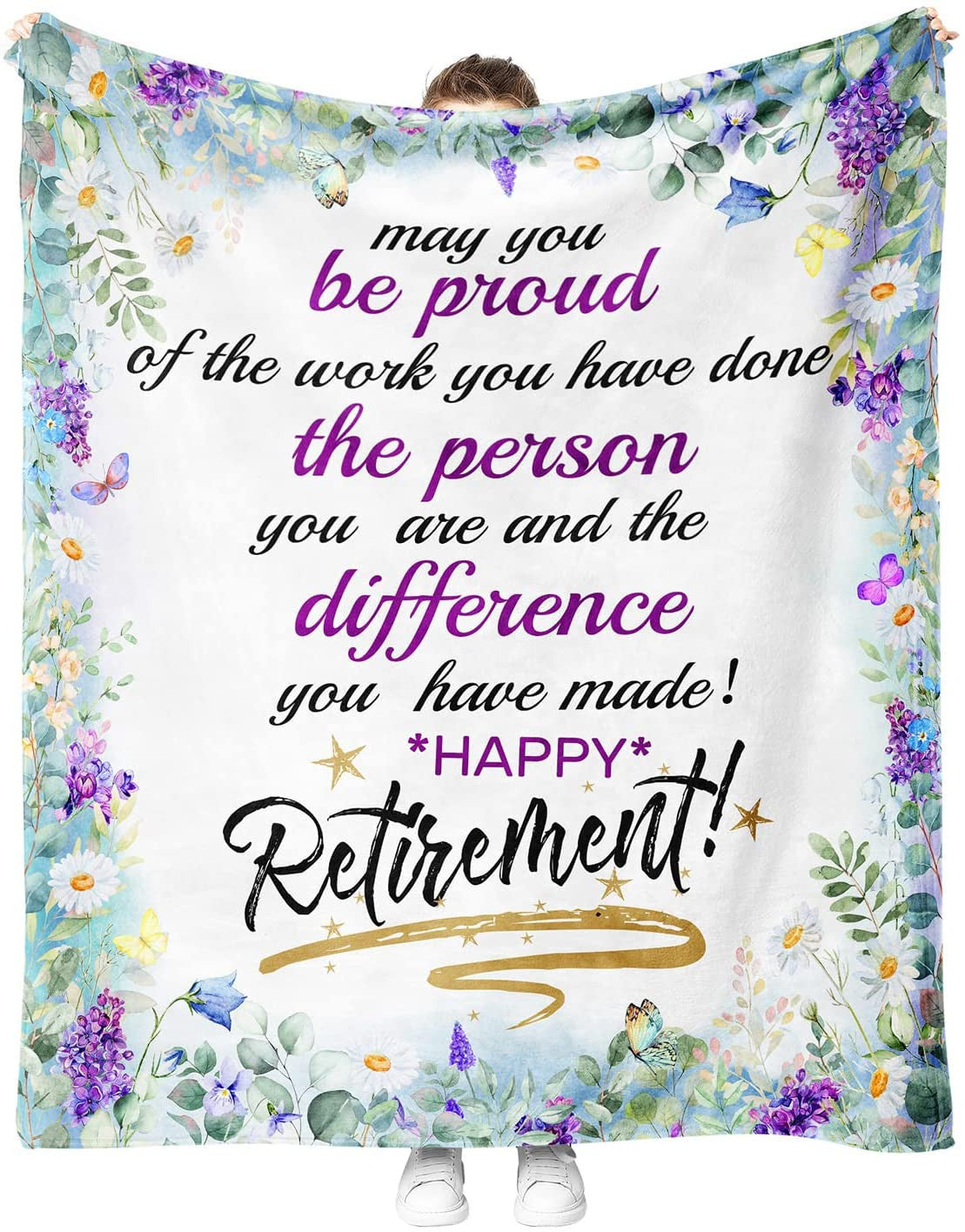 Retirement Gifts For Women Men 2021 Happy Retirement Ultra-Soft Throw Blankets Flannel Blanket For Bedding Sofa (Retirement 1 60'X50')