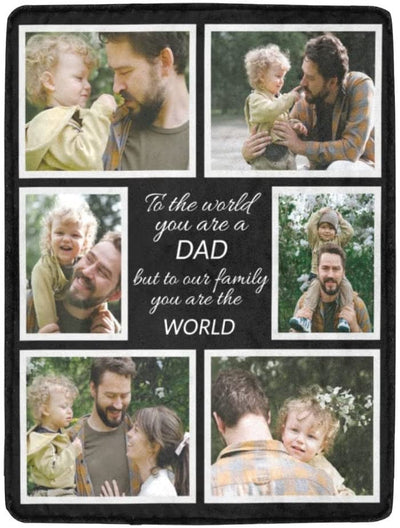 Customizable For Dad Blanket Customized Blankets With Photos Text Father Day Personalized Picture Collages Throw Blankets Gift For Men Decor Souvenirs Birthday