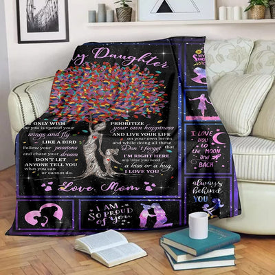 To���My���Daughter���Blankets���from���Mom for���Daughter���Gifts���Letter���Printed���Throw���Fleece���Blankets���Birthday Gift
