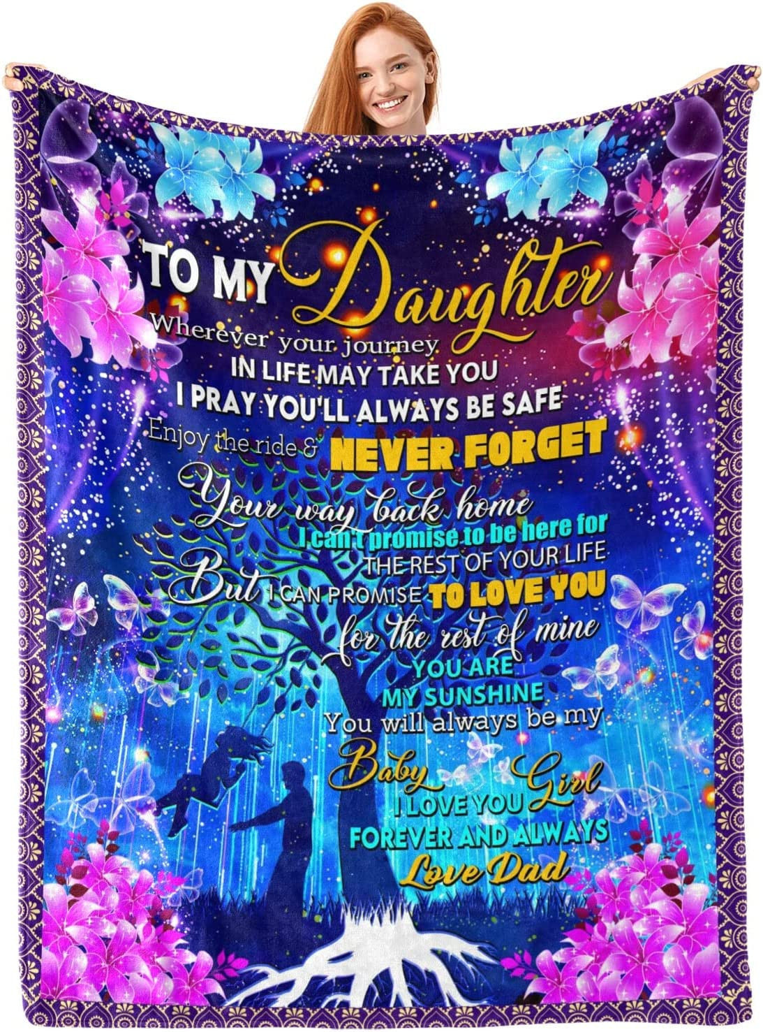 To My Daughter Blanket, Daughter Gifts, Daughter Gift from Dad, to My Daughter Blanket from Dad
