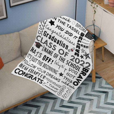 Custom Class Of 2022 Graduation BlanketPersonalized Congratulations Graduate Throw Blankets Gifts For Him Her