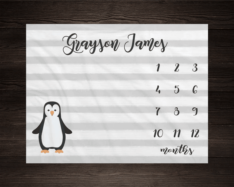 Boy Milestone Blanket Month Blanket Baby Baby Growth Tracker Soft Fleece Blanket Baby Shower Newborn Gift Blanket Watch