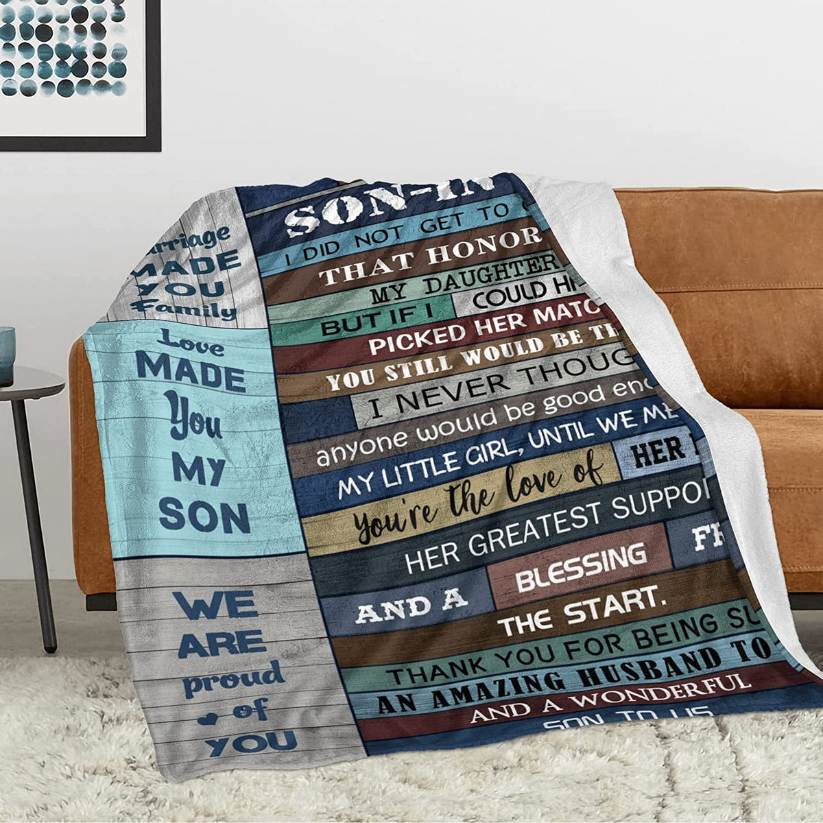 Son In Law Gift Blanket - To My Son In Law For Son In Law - Best Birthday Gift Ideas For Son-In-Law Throw - Funny Son In Laws Gifts From Mother In Law Blankets 50' X 60