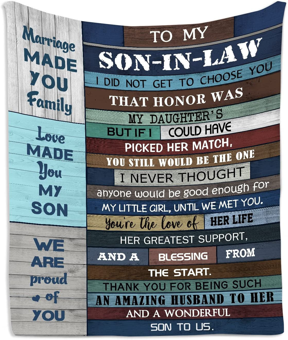 Son In Law Gift Blanket - To My Son In Law For Son In Law - Best Birthday Gift Ideas For Son-In-Law Throw - Funny Son In Laws Gifts From Mother In Law Blankets 50' X 60