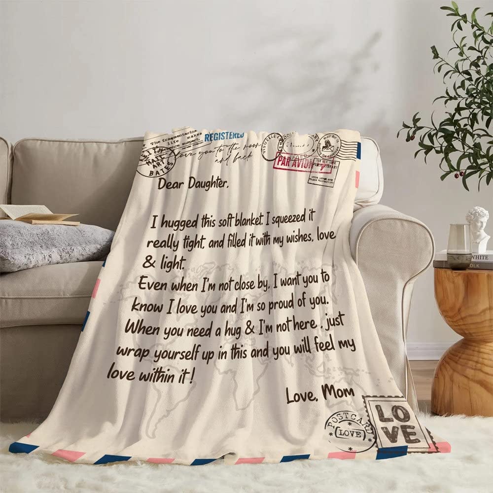 Mail Letter To My Daughter Blanket Gift from Mom Birthday Gifts for Daughter