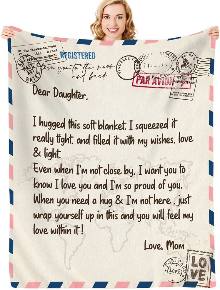 Mail Letter To My Daughter Blanket Gift from Mom Birthday Gifts for Daughter