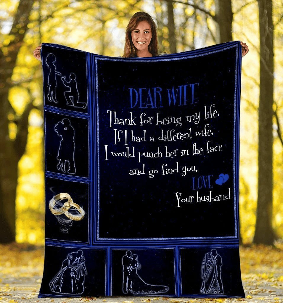 Dear Wife Thank For Being My Life Rings Fleece Blanket