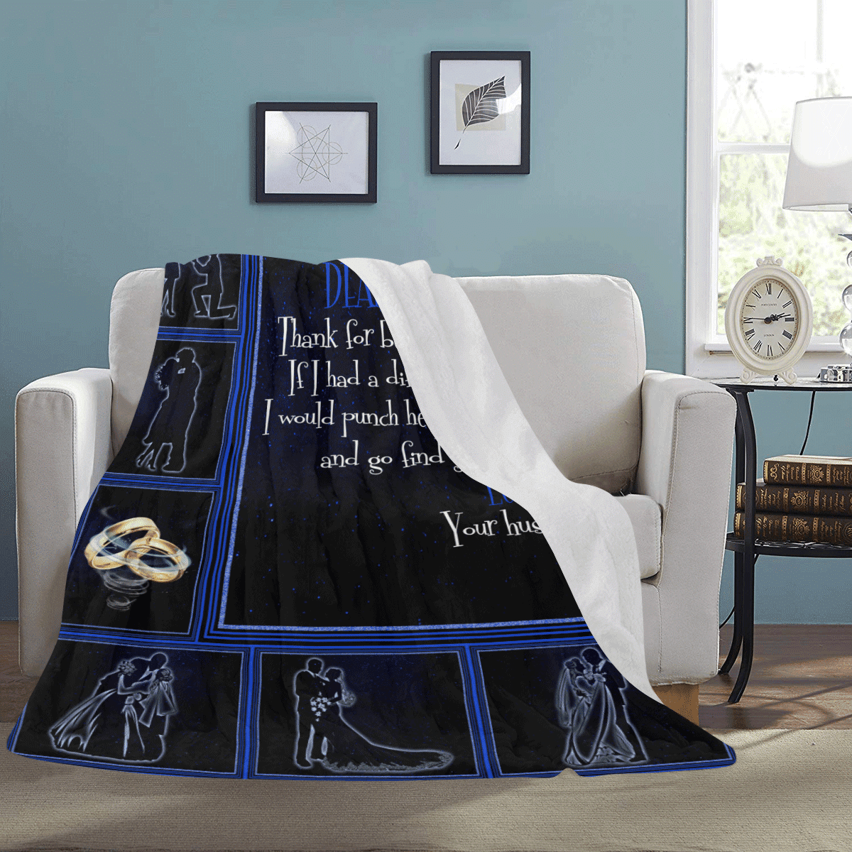 Dear Wife Thank For Being My Life Rings Fleece Blanket