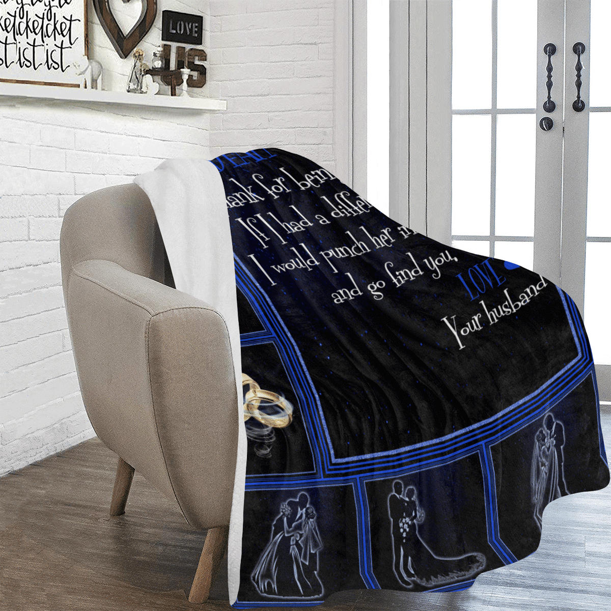 Dear Wife Thank For Being My Life Rings Fleece Blanket
