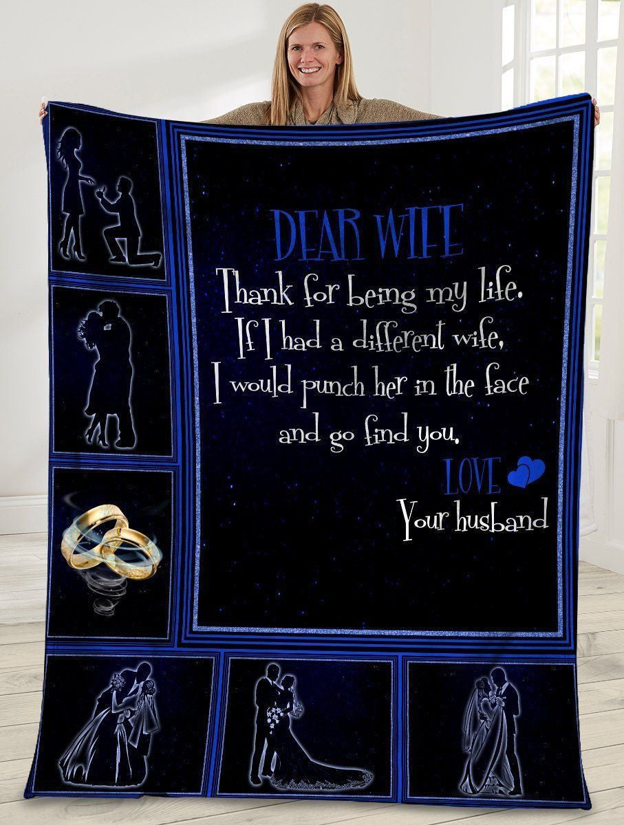 Dear Wife Thank For Being My Life Rings Fleece Blanket