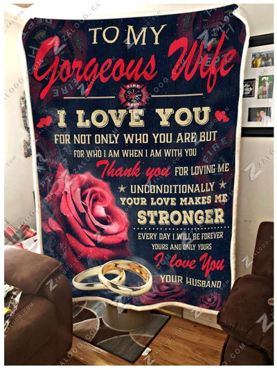 Firefighter Blanket Gift For Wife Thank For Loving Me