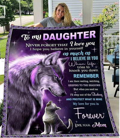 To My Daughter I Love You Always Forever Fleece Blanket