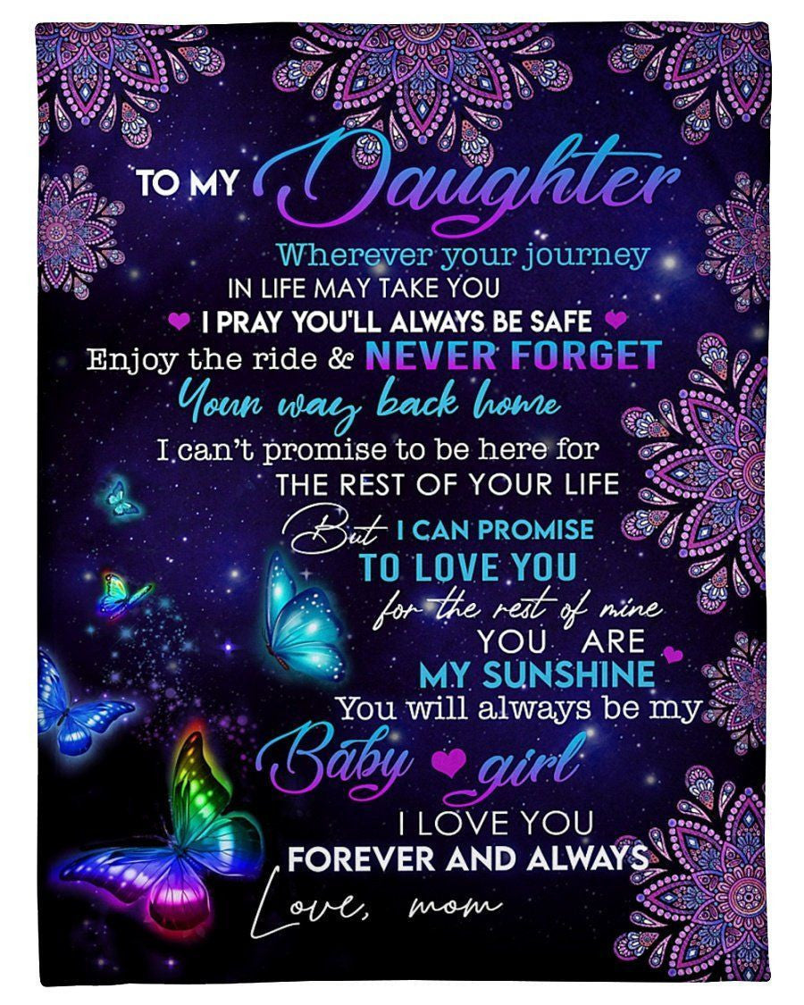 To My Daughter Fleece Blanket Never Forget Your Way Back Home Fleece Blanket